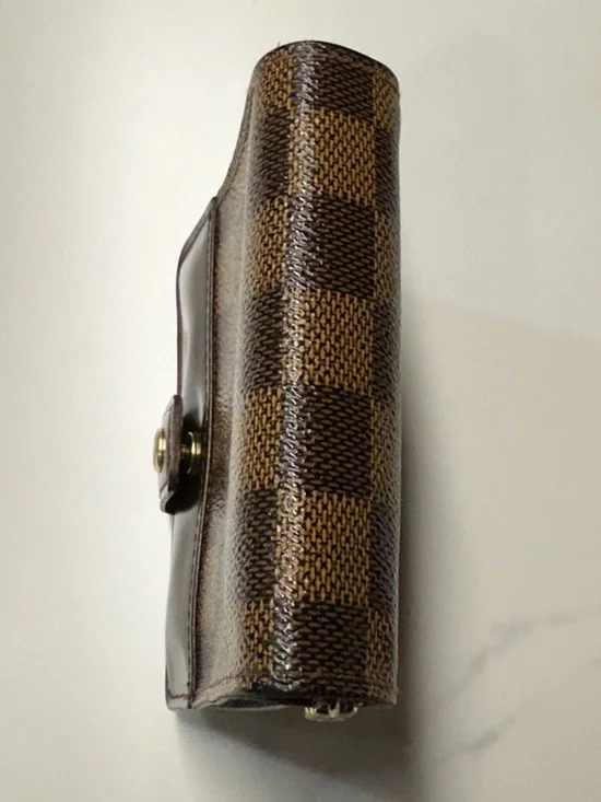 Louis Vuitton Damier Ebene Wallet w/ Gold-Tone Hardware + LV Dust Bag + COA - Picture 7 of 16